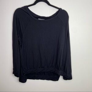 Ivoire black long sleeve scoop neck women’s top‎ size large